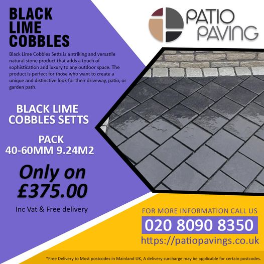 Buy Black Lime Cobbles Setts Online in UK